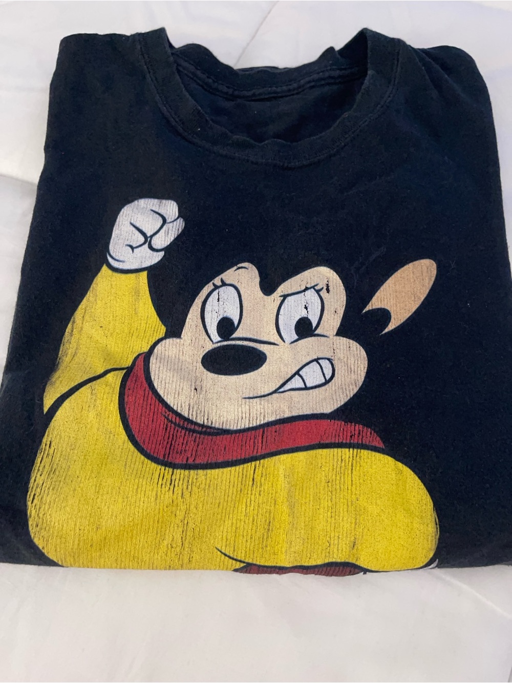 Kids Black Graphic Tee with Yellow Character Print